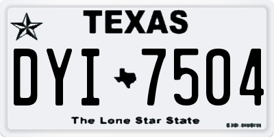 TX license plate DYI7504