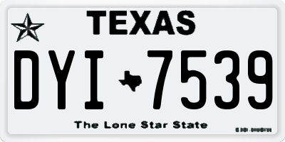 TX license plate DYI7539