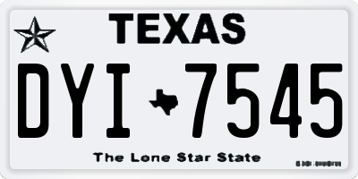TX license plate DYI7545