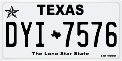 TX license plate DYI7576