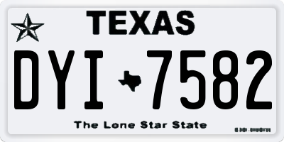 TX license plate DYI7582