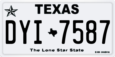TX license plate DYI7587