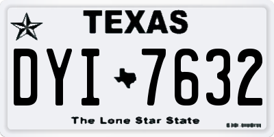 TX license plate DYI7632