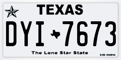 TX license plate DYI7673