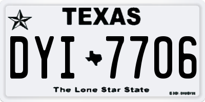 TX license plate DYI7706