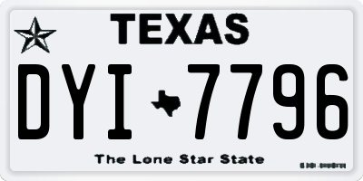 TX license plate DYI7796