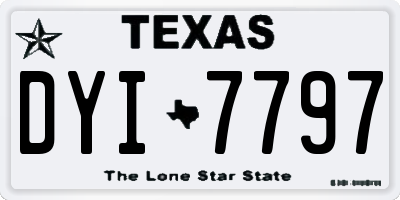 TX license plate DYI7797