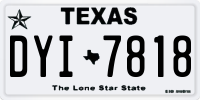 TX license plate DYI7818