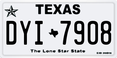 TX license plate DYI7908