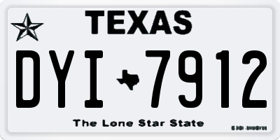 TX license plate DYI7912
