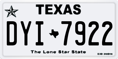 TX license plate DYI7922