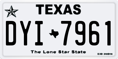 TX license plate DYI7961