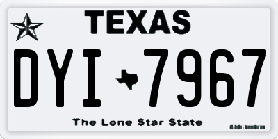 TX license plate DYI7967