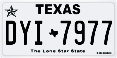 TX license plate DYI7977