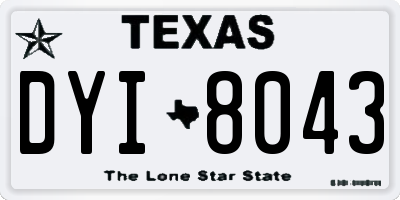 TX license plate DYI8043