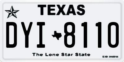 TX license plate DYI8110