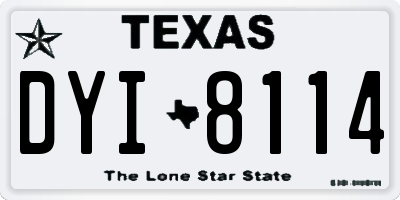 TX license plate DYI8114