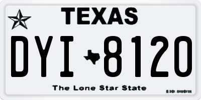 TX license plate DYI8120