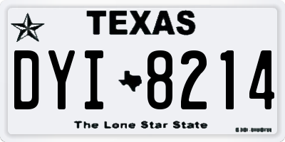 TX license plate DYI8214
