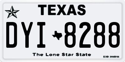 TX license plate DYI8288