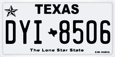 TX license plate DYI8506