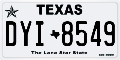 TX license plate DYI8549