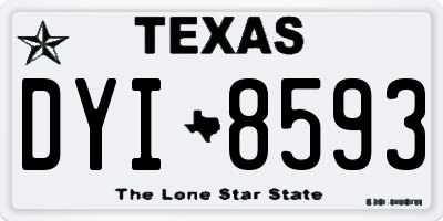 TX license plate DYI8593