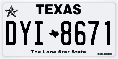 TX license plate DYI8671