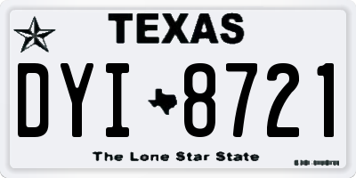 TX license plate DYI8721