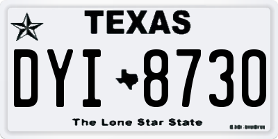 TX license plate DYI8730