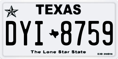 TX license plate DYI8759