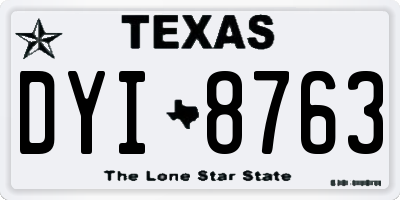 TX license plate DYI8763