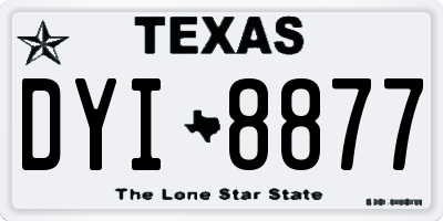 TX license plate DYI8877