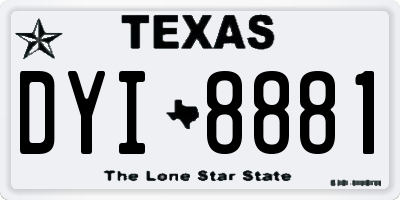 TX license plate DYI8881