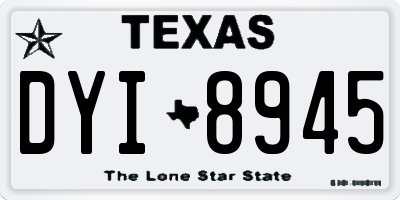 TX license plate DYI8945