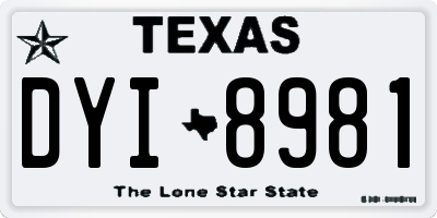 TX license plate DYI8981