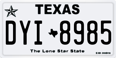 TX license plate DYI8985