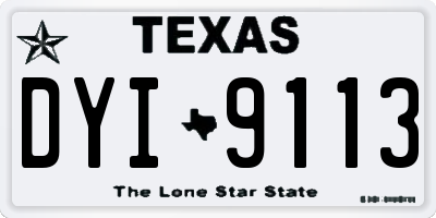TX license plate DYI9113