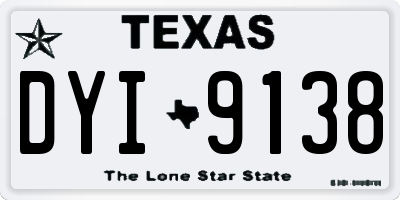 TX license plate DYI9138