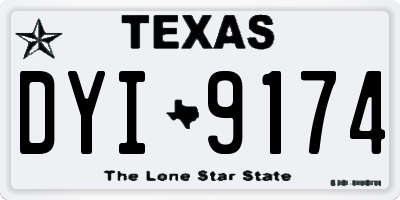 TX license plate DYI9174