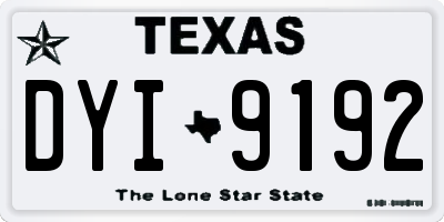 TX license plate DYI9192