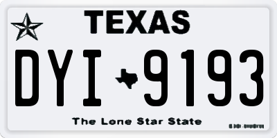 TX license plate DYI9193
