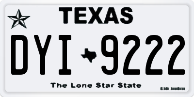 TX license plate DYI9222