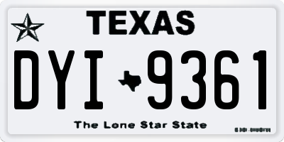 TX license plate DYI9361