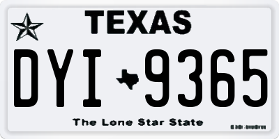 TX license plate DYI9365