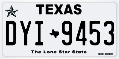 TX license plate DYI9453