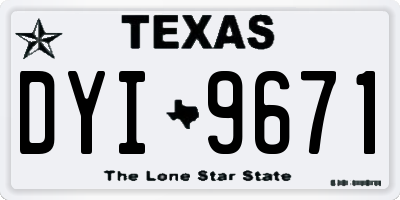 TX license plate DYI9671