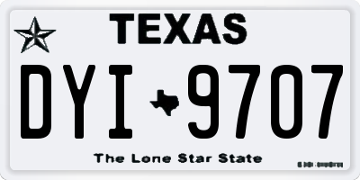 TX license plate DYI9707