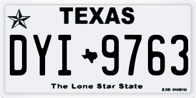 TX license plate DYI9763