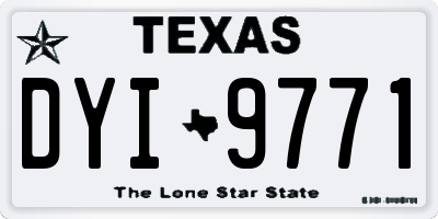 TX license plate DYI9771
